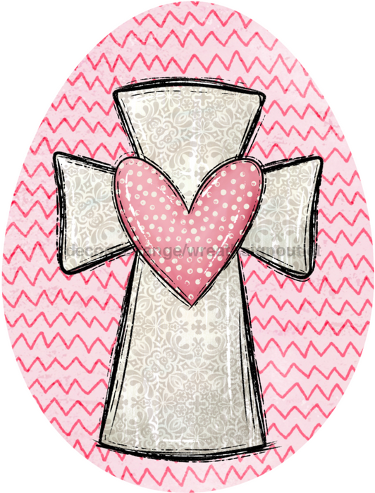 Easter Egg Door Hanger Cross Decoe-W-763-Dh 22’ Wood