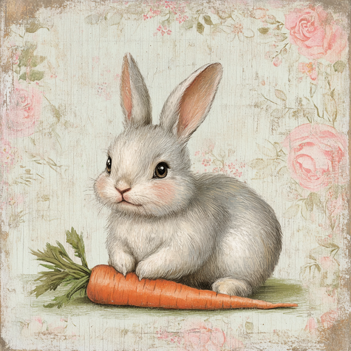 Easter Rabbit Sign, DCO-13231, Sign For Wreath, 10x10" Metal Sign