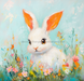 Easter Rabbit Sign, DCO-13233, Sign For Wreath, 10x10" Metal Sign