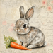 Easter Rabbit Sign, DCO-13248, Sign For Wreath, 10x10" Metal Sign