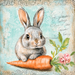 Easter Rabbit Sign, DCO-13257, Sign For Wreath, 10x10" Metal Sign