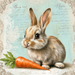 Easter Rabbit Sign, DCO-13265, Sign For Wreath, 10x10" Metal Sign