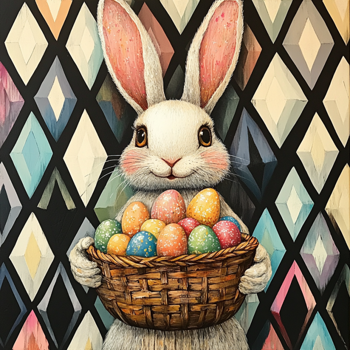 Easter Rabbit Sign, DCO-13276, Sign For Wreath, 10x10" Metal Sign