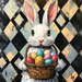 Easter Rabbit Sign, DCO-13277, Sign For Wreath, 10x10" Metal Sign