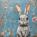 Easter Rabbit Sign, DCO-13290, Sign For Wreath, 10x10" Metal Sign