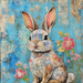 Easter Rabbit Sign, DCO-13292, Sign For Wreath, 10x10" Metal Sign