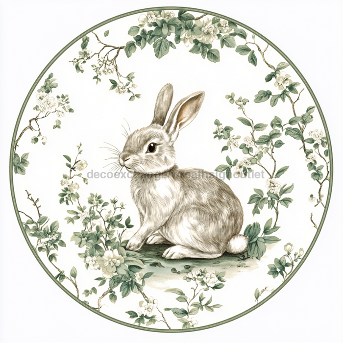 Easter Rabbit Sign, DCO-13316, Sign For Wreath, 10" Metal Sign