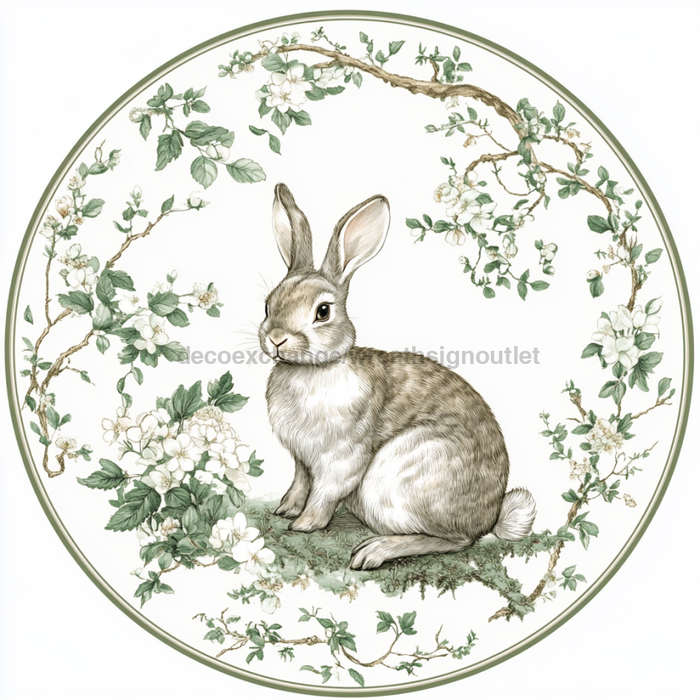 Easter Rabbit Sign, DCO-13317, Sign For Wreath, 10" Metal Sign