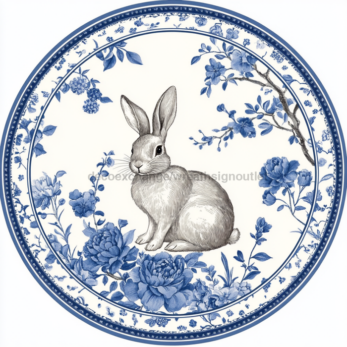 Easter Rabbit Sign, DCO-13325, Sign For Wreath, 10" Metal Sign