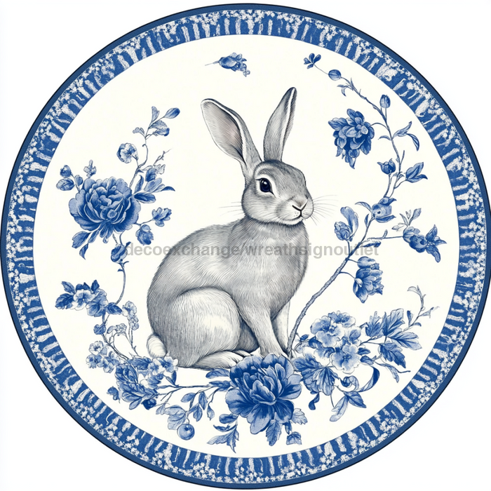 Easter Rabbit Sign, DCO-13334, Sign For Wreath, 10" Metal Sign