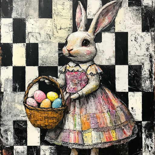 Easter Rabbit Sign, DCO-13423, Sign For Wreath, 10x10" Metal Sign