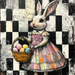 Easter Rabbit Sign, DCO-13423, Sign For Wreath, 10x10" Metal Sign