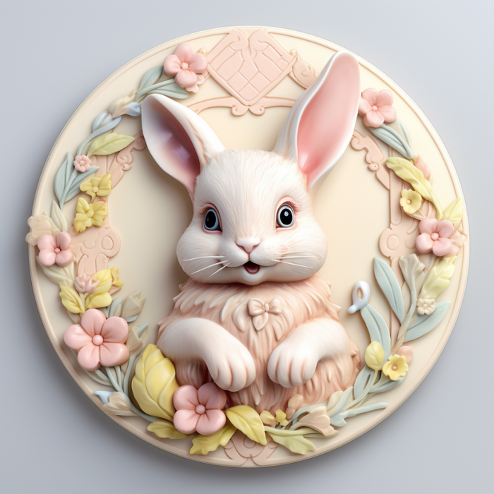 Easter Sign, 3D Bunny Look, DCO-12835, Sign For Wreath, 10" Metal Sign