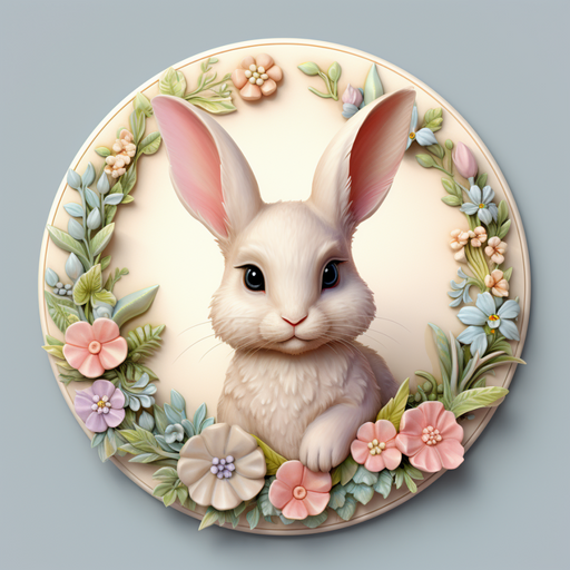 Easter Sign, 3D Bunny Look, DCO-12849, Sign For Wreath, 10" Metal Sign
