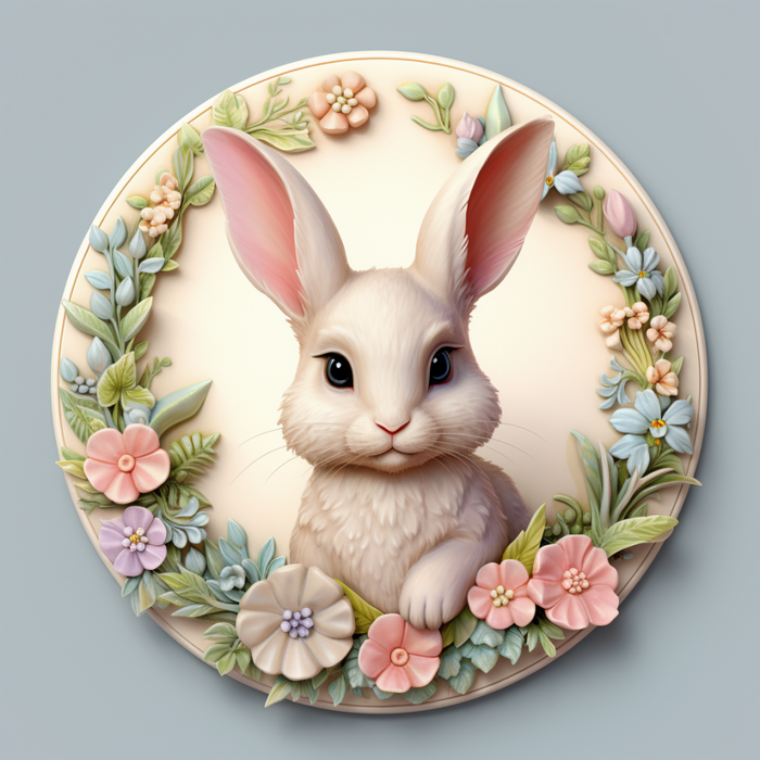Easter Sign, 3D Bunny Look, DCO-12849, Sign For Wreath, 10" Metal Sign