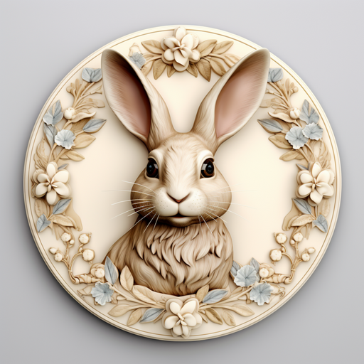 Easter Sign, 3D Bunny Look, DCO-12852, Sign For Wreath, 10" Metal Sign