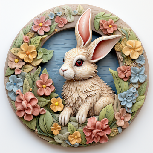 Easter Sign, 3D Bunny Look, DCO-12856, Sign For Wreath, 10" Metal Sign