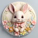 Easter Sign, 3D Bunny Look, DCO-12876, Sign For Wreath, 10" Metal Sign
