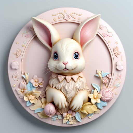 Easter Sign, 3D Bunny Look, DCO-12884, Sign For Wreath, 10" Metal Sign