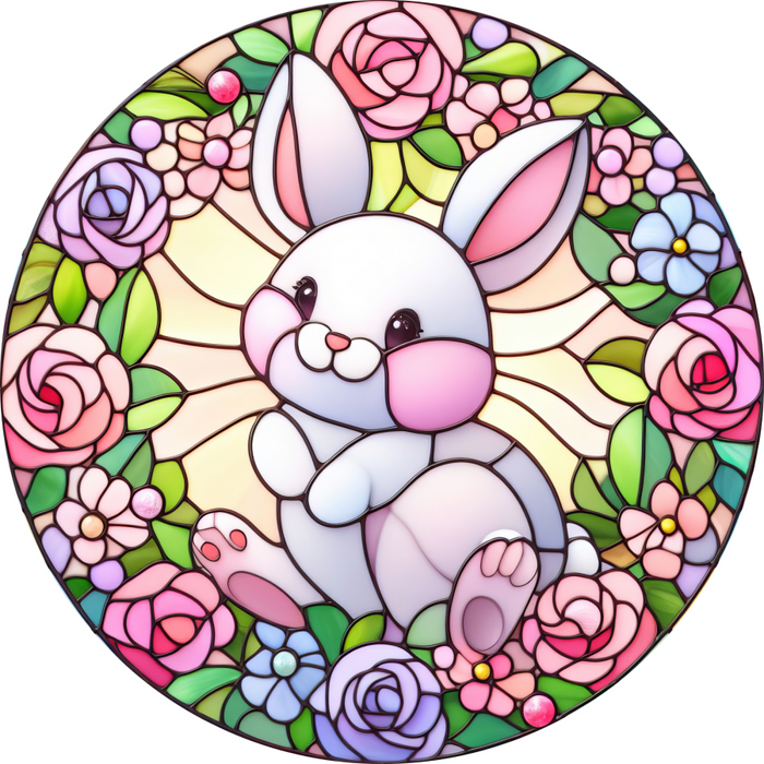 Easter Sign Bunny Decoe-5166 10’ Metal Round