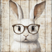 Easter Sign, Bunny in Glasses,, DCO-12672, Sign For Wreath, 10x10" Metal Sign
