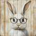 Easter Sign, Bunny in Glasses,, DCO-12675, Sign For Wreath, 10x10" Metal Sign
