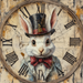 Easter Sign, Bunny in Hat,, DCO-12685, Sign For Wreath, 10x10" Metal Sign