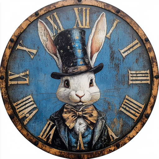 Easter Sign, Bunny in Top Hat,, DCO-12638, Sign For Wreath, 10" Metal Sign