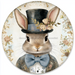 Easter Sign, Bunny in Top Hat, DCO-12819, Sign For Wreath, 10" Metal Sign