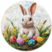 Easter Sign, Bunny with Easter Eggs, DCO-12886, Sign For Wreath, 10" Metal Sign