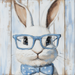 Easter Sign, Bunny with Glasses, DCO-12901, Sign For Wreath, 10x10" Metal Sign