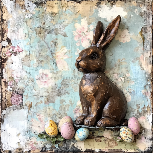 Easter Sign, Chocolate Bunny Sign, DCO-12741, Sign For Wreath, 10x10" Metal Sign