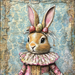 Easter Sign, Cute Bunny,, DCO-12746, Sign For Wreath, 10x10" Metal Sign