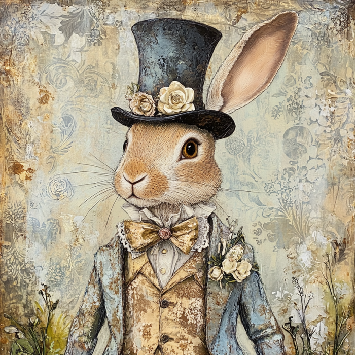 Easter Sign, Cute Bunny,, DCO-12763, Sign For Wreath, 10x10" Metal Sign