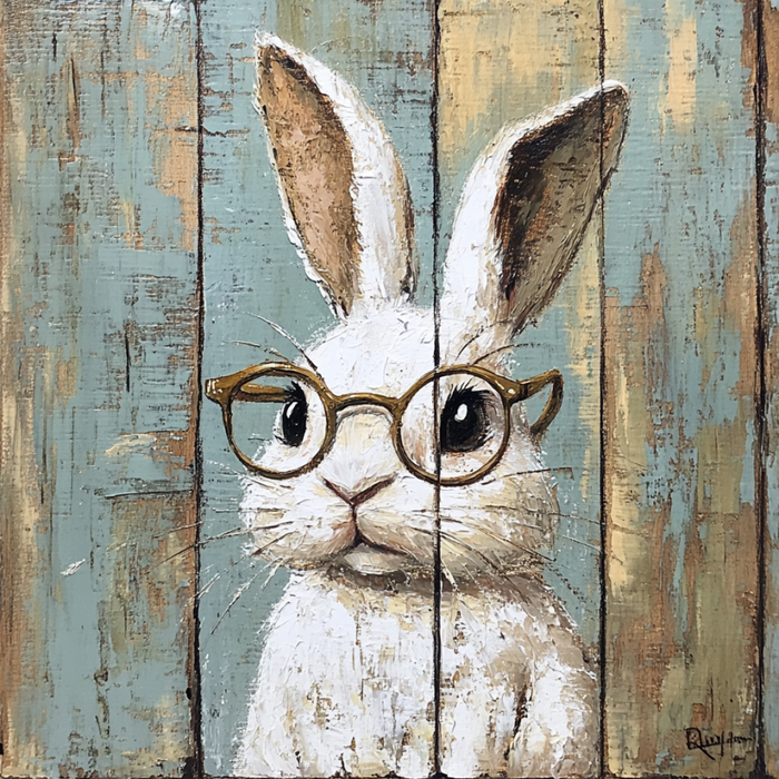 Easter Sign, Cute Bunny,, DCO-12776, Sign For Wreath, 10x10" Metal Sign