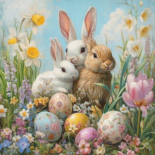 Easter Sign, Easter Florals,, DCO-12778, Sign For Wreath, 10x10" Metal Sign