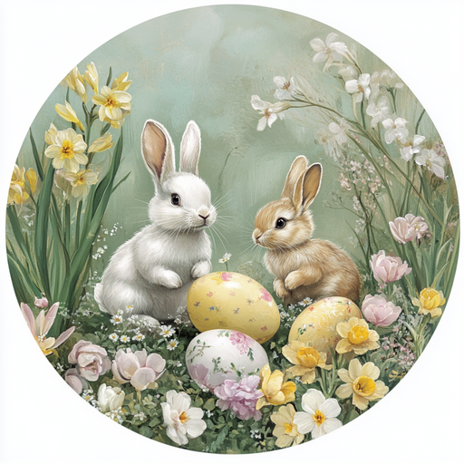 Easter Sign, Easter Florals,, DCO-12810, Sign For Wreath, 10" Metal Sign