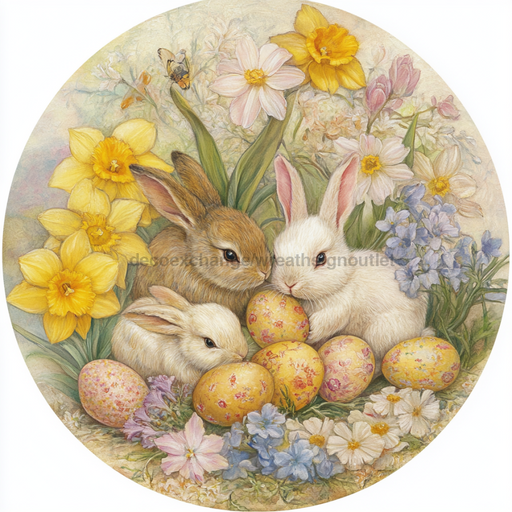 Easter Sign, Easter Florals,, DCO-12812, Sign For Wreath, 10" Metal Sign