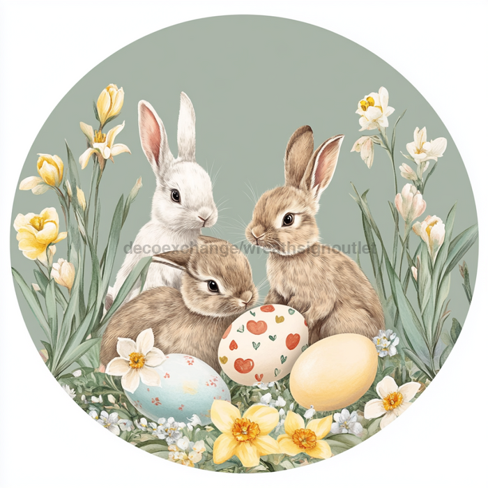 Easter Sign, Easter Florals,, DCO-12814, Sign For Wreath, 10" Metal Sign