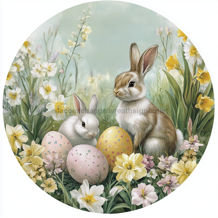 Easter Sign, Easter Florals,, DCO-12816, Sign For Wreath, 10" Metal Sign