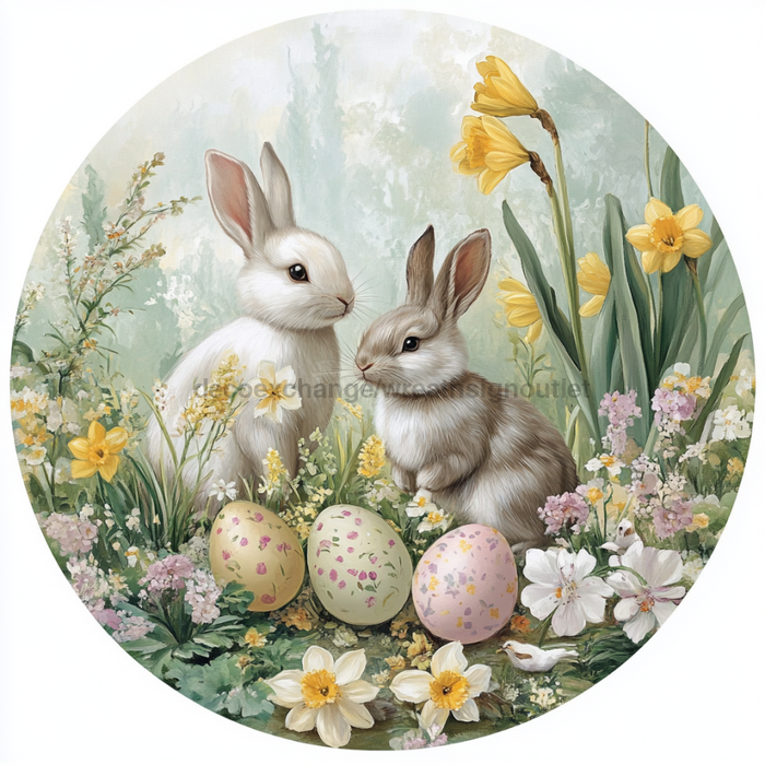 Easter Sign, Easter Florals,, DCO-12817, Sign For Wreath, 10" Metal Sign