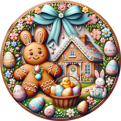 Easter Sign Gingerbread Decoe-5175 10’ Metal Round
