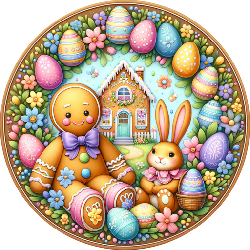 Easter Sign Gingerbread Decoe-5189 10’ Metal Round