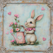 Easter Sign, Rabbit Sign, DCO-02429, Sign For Wreath, 10x10 Metal Sign