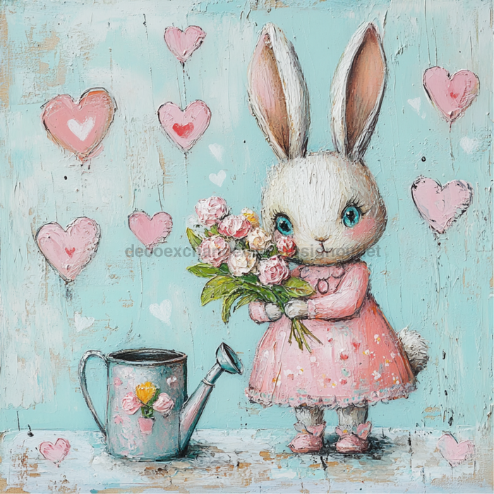 Easter Sign, Rabbit Sign, DCO-02432, Sign For Wreath, 10x10 Metal Sign