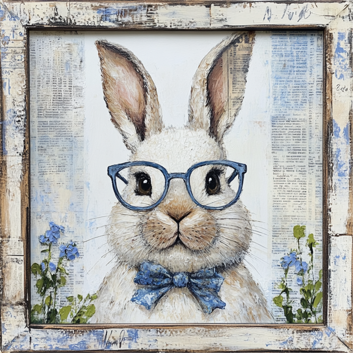 Easter Sign, Rabbit Sign, DCO-02435, Sign For Wreath, 10x10 Metal Sign