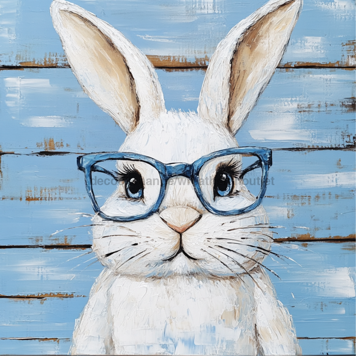 Easter Sign, Rabbit Sign, DCO-02436, Sign For Wreath, 10x10 Metal Sign