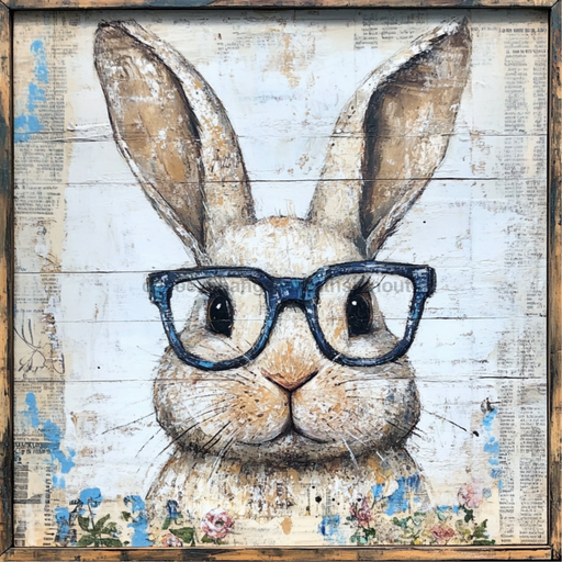 Easter Sign, Rabbit Sign, DCO-02440, Sign For Wreath, 10x10 Metal Sign