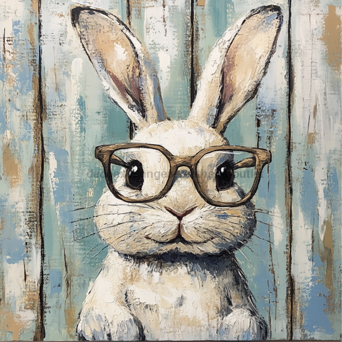 Easter Sign, Rabbit Sign, DCO-02453, Sign For Wreath, 10x10 Metal Sign