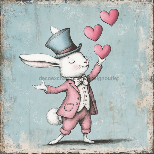 Easter Sign, Rabbit Sign, DCO-02458, Sign For Wreath, 10x10 Metal Sign